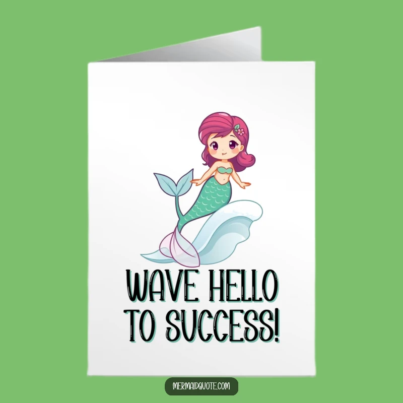 Happy Free Printable Congrats Card: Mermaid Wave Joy Downloadable Gift
