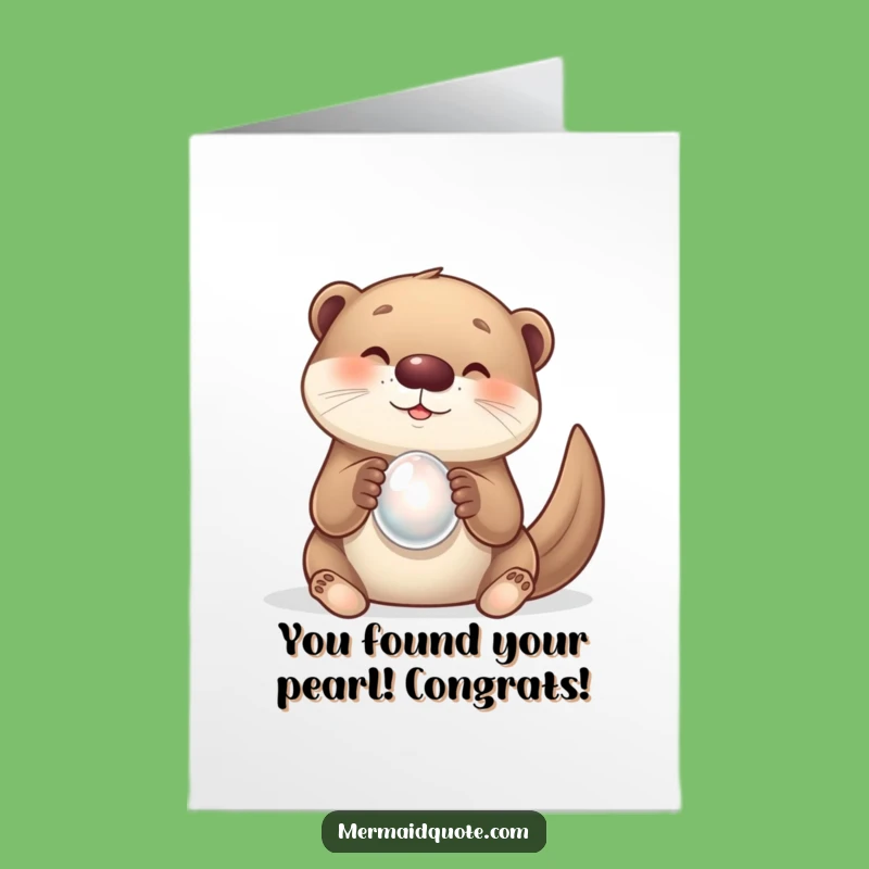 Free Printable Otter Congrats Card: Pearl Prize Downloadable for Success