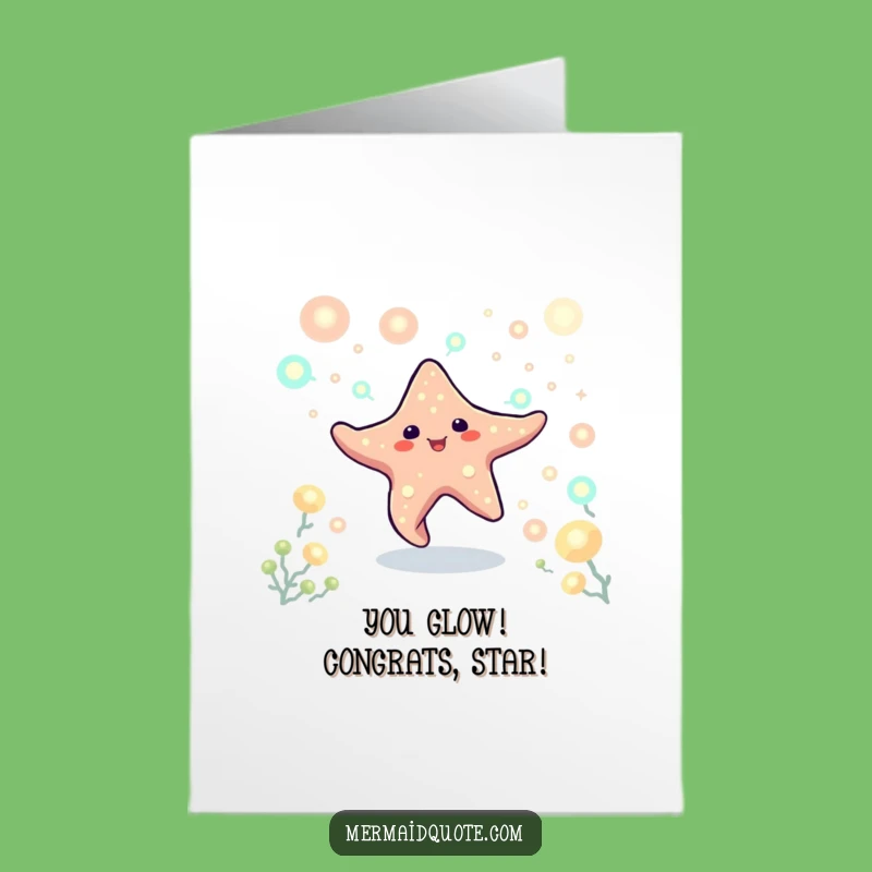 Free Printable Starfish Congrats Card: Plankton Glow Downloadable for Success