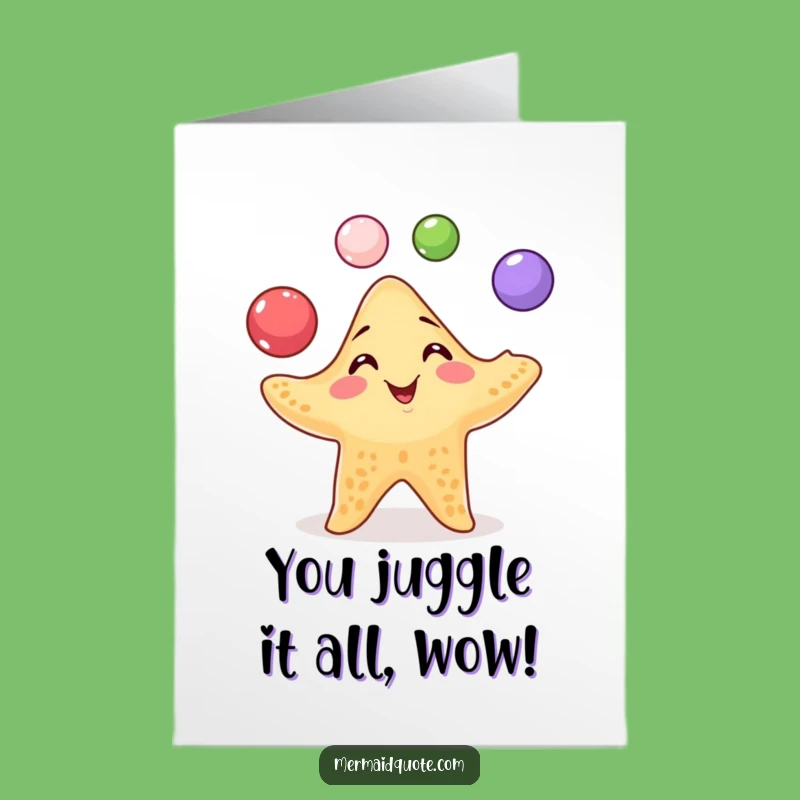 Free Printable Starfish Congrats Card - Juggling Pearls Success Download