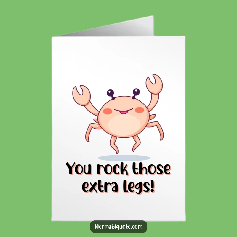 Free Printable Congratulations Card: Crab's Extra Legs Dance for Your Success