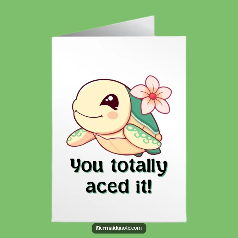 Free Printable Sea Turtle Congratulations Card: Winking Turtle Downloadable Gift