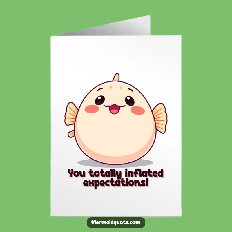Free Printable Funny Pufferfish Congrats Card: Comical Downloadable Greeting