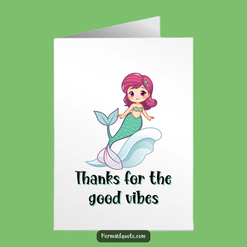 Cheerful Free Printable Thank You Card: Mermaid Wave for Your Kindness Downloadable Gift