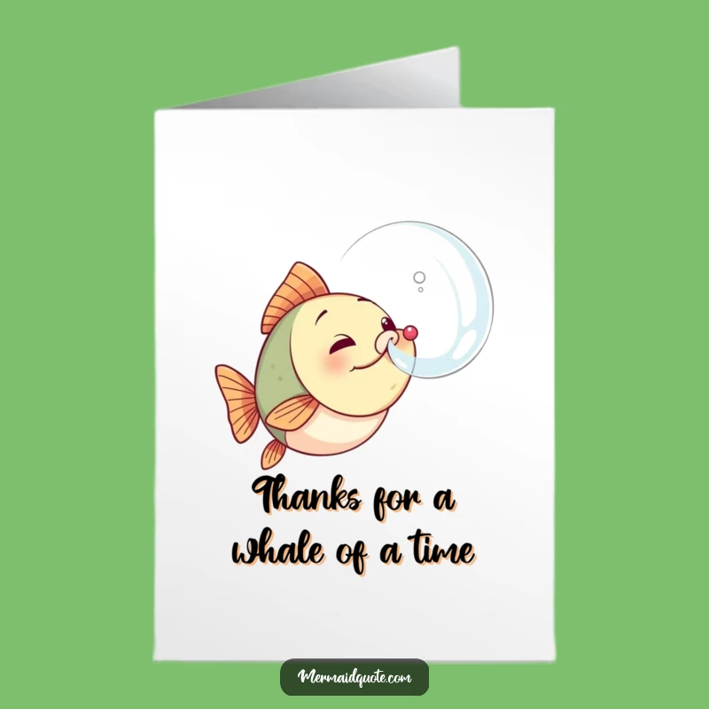 Free Printable Fish Thank You Card: Bubbling Gratitude Downloadable Gift