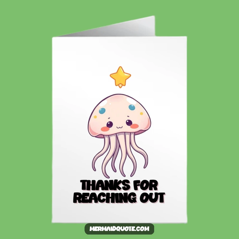 Free Printable Jellyfish Thank You Card: Star Reach for a Gentle Downloadable Gift