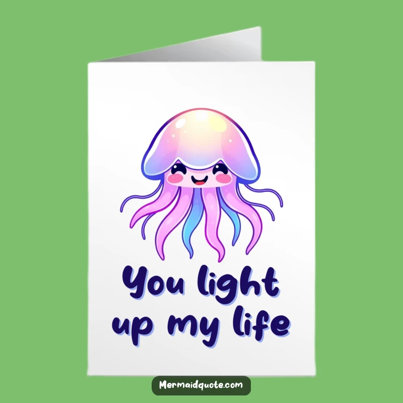 Free Printable Kawaii Jellyfish Thank You Card: Glowing Gratitude Downloadable Gift