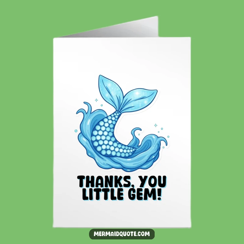 Free Printable Mermaid Tail Thank You Card - Funny Aquatic Gratitude