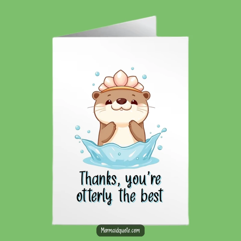 Free Printable Otter Thank You Card: Kawaii Splash for Grateful Downloadable Notes