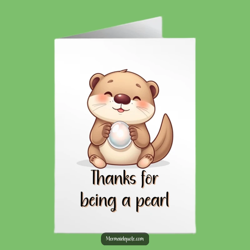 Free Printable Otter Thank You Card: Pearly Downloadable Gift of Gratitude