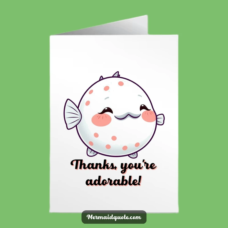 Free Printable Pufferfish Thank You Card - Blushing Gratitude Download
