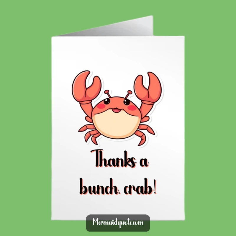 Free Printable Thank You Card: Crab Wave Funny Downloadable Gratitude