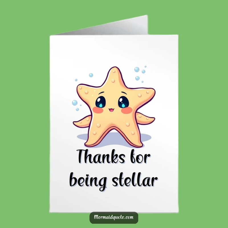 Free Printable Thank You Card: Starfish Juggles Pearls to Say Thanks