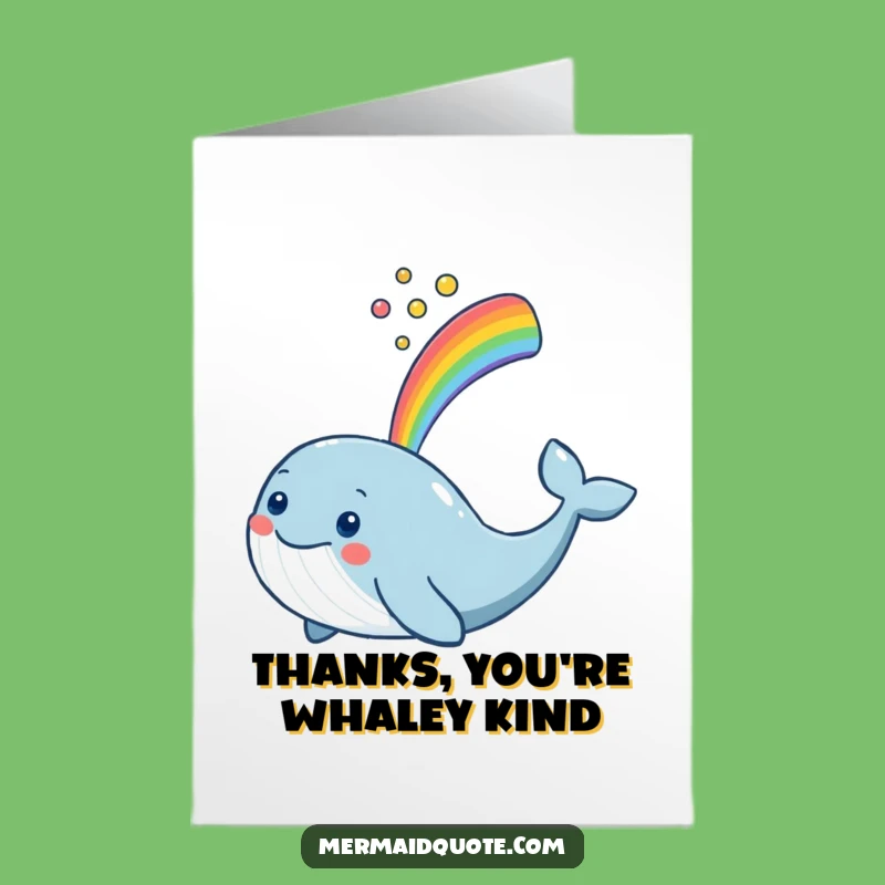 Free Printable Thank You Card: Whale Rainbow, Vibrant Downloadable Gift