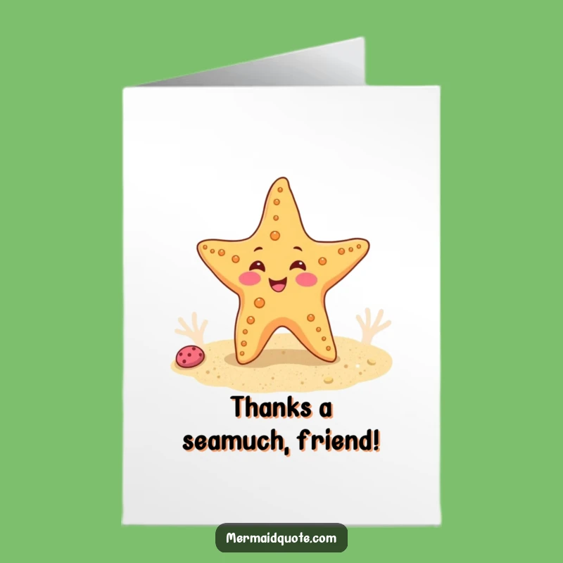Free Printable Thank You Card: Wiggling Starfish Downloadable for Expressing Thanks