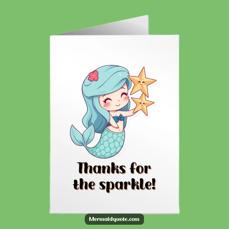 Hilarious Free Printable Thank You Card: Mermaid Starfish Nose Balance Surprise Gift