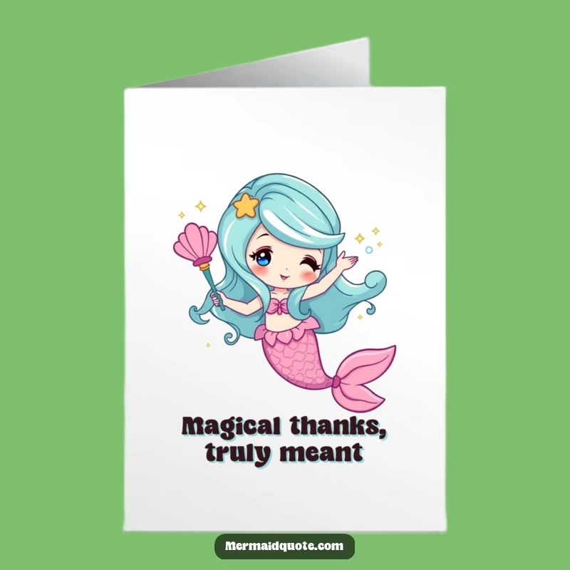 Sparkly Free Printable Thank You Card: Mermaid Magic for Your Kindness Downloadable Gift