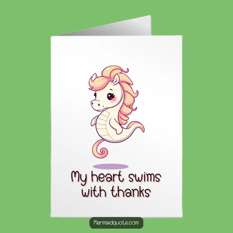 Free Printable Thank You Card: Seahorse Gallop, Cheerful Downloadable Gift
