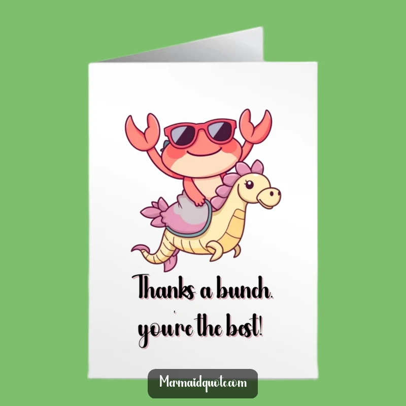 Free Printable Funny Crab Thank You Card - Grateful Ocean Rider Download