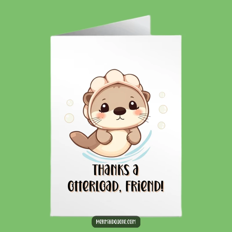Free Printable Thank You Card: Otter Explorer Funny Downloadable Gift