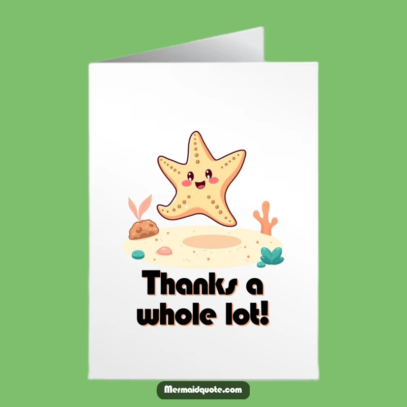 Free Printable Starfish Thank You Card: Cartwheeling Starfish Downloadable Gift