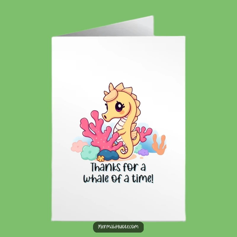 Free Printable Thank You Card: Curious Seahorse - Funny Downloadable Gift