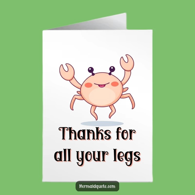 Free Printable Thank You Card: Crab's Funny Leg Dance of Gratitude