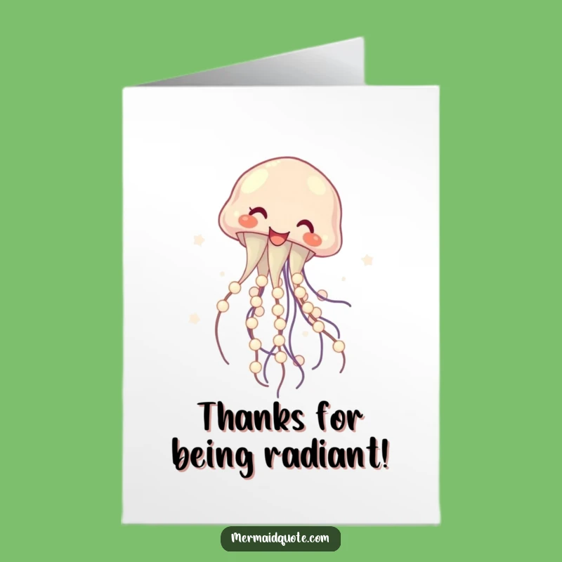 Free Printable Thank You Card: Jellyfish Pearls Gratitude Funny Downloadable Gift
