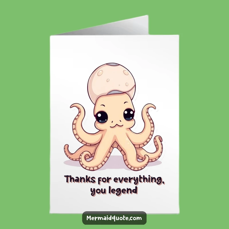 Free Printable Octopus Thank You Card: Adorable Seashell Gratitude Downloadable Gift