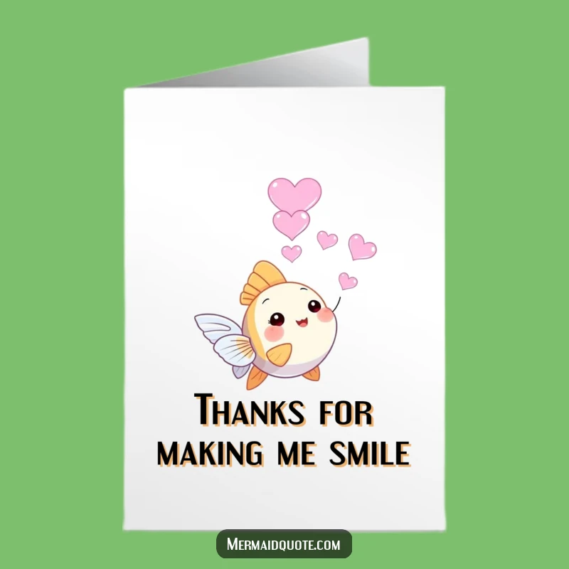Charming Free Printable Angelfish Thank You Card - Downloadable Heart Bubbles