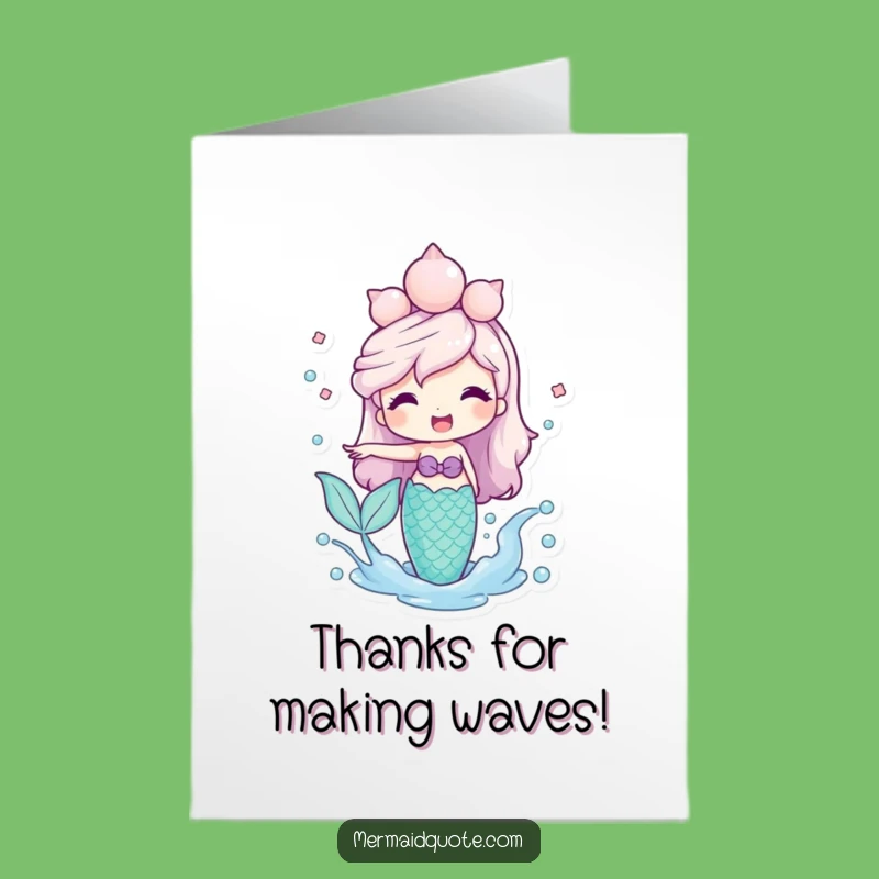 Free Printable Funny Mermaid Thank You Card - Playful Splash Appreciation Gift