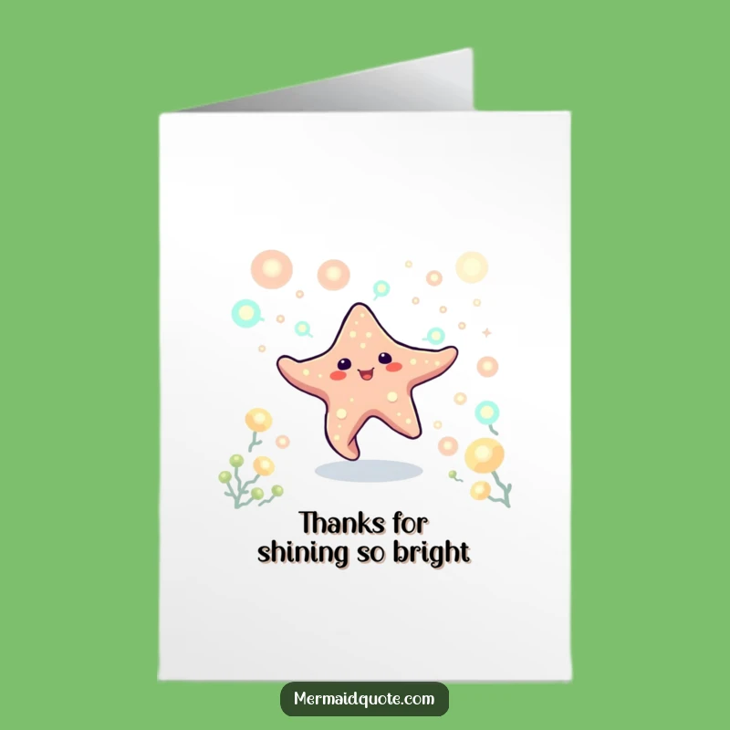 Free Printable Starfish Thank You Card: Glowing Gift of Gratitude