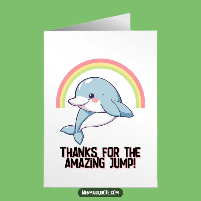 Free Printable Dolphin Thank You Card: Leaping Dolphin Downloadable Gift