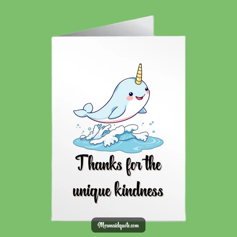 Free Printable Thank You Card: Narwhal's Gleeful Leap Thanks You