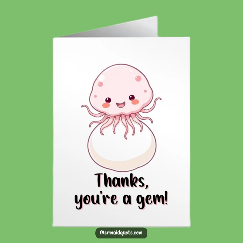 Free Printable Thank You Card: Jellyfish Pearl Bounce Appreciation Downloadable
