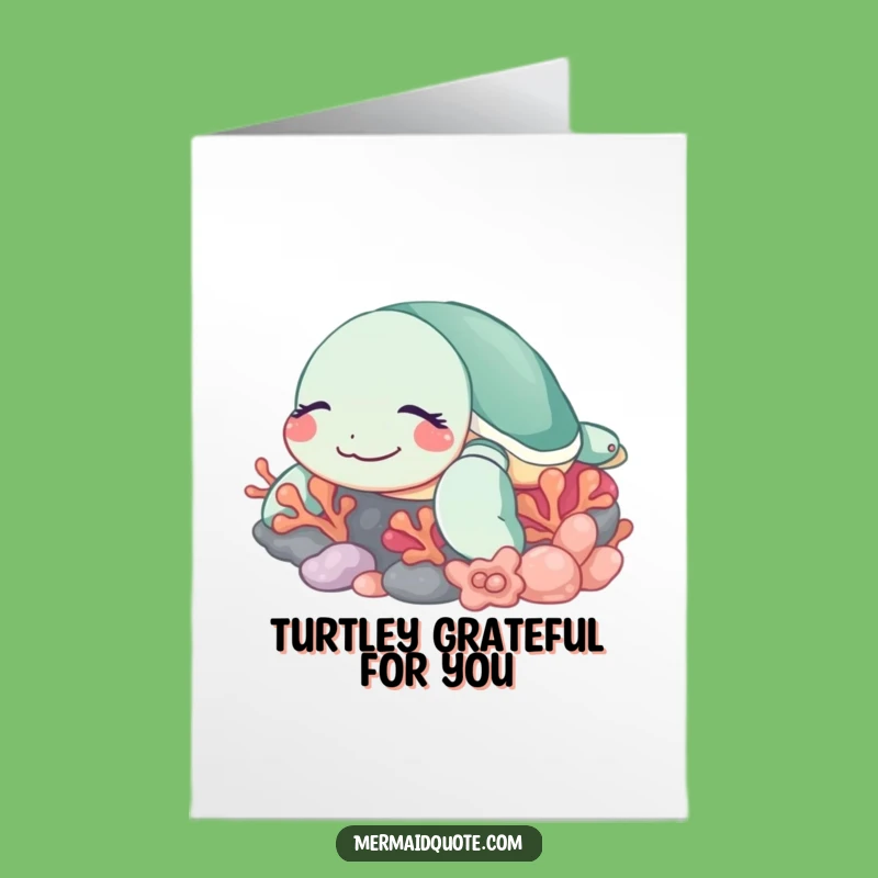 Free Printable Sleepy Turtle Thank You Card: Calm Gratitude Downloadable Gift