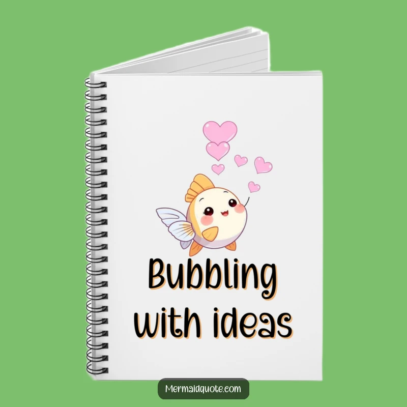 Funny Angelfish Heart Bubble Notebook - Sweet Journal for Love Notes & Ideas