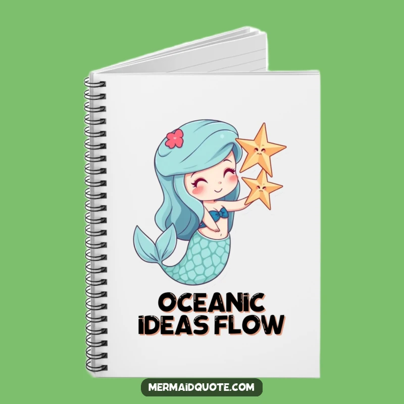 Funny Mermaid Starfish Balance Notebook - Hilarious Journal for Ideas Gift