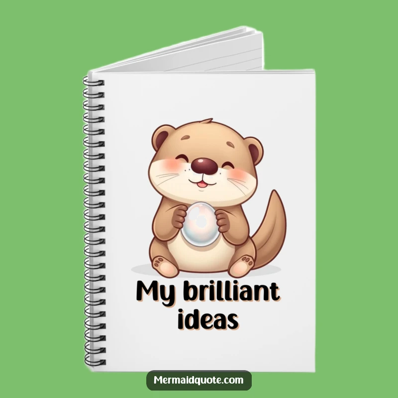 Funny Otter & Pearl Notebook - Journal Your Discoveries with Delight