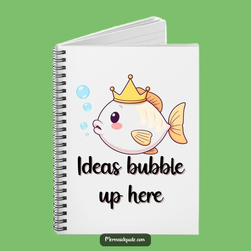 Funny Kawaii Fish Crown Notebook: Jot Down Royal Ideas with Charm