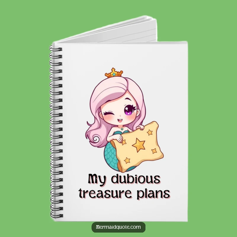Funny Mermaid Treasure Journal - Hilarious Map Gift for Note-Takers