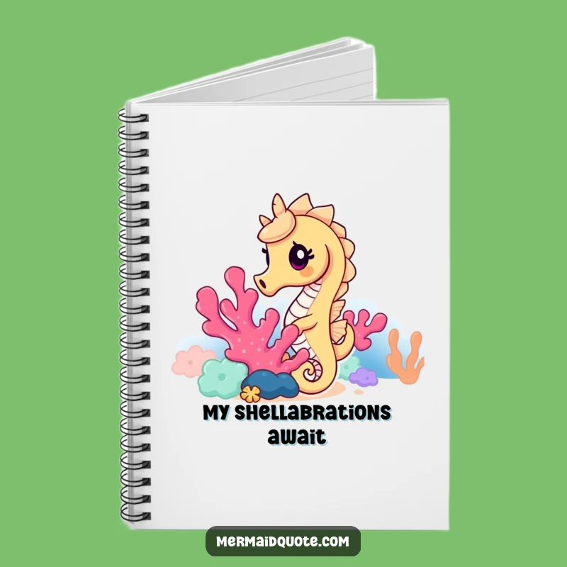 Funny Seahorse Coral Peek Notebook: Jot Down Ideas with Ocean Humor