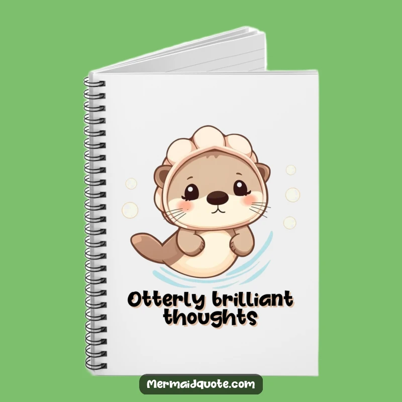 Funny Otter Swimming Notebook: Jot Down Ideas with Seashell Helmet Otter's Bubbles