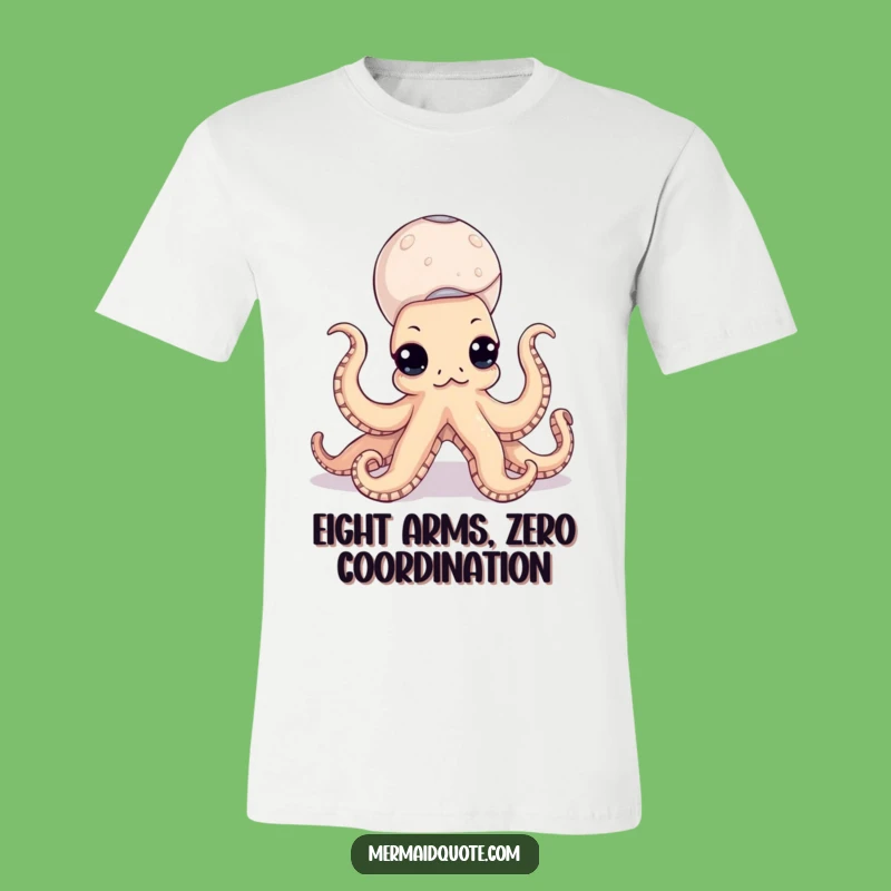 Funny Octopus Seashell Balance Tee - Comical Ocean Lover T-Shirt Gift