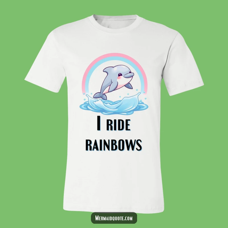Funny Giggling Dolphin Rainbow T-Shirt - Playful & Joyful Gift Tee