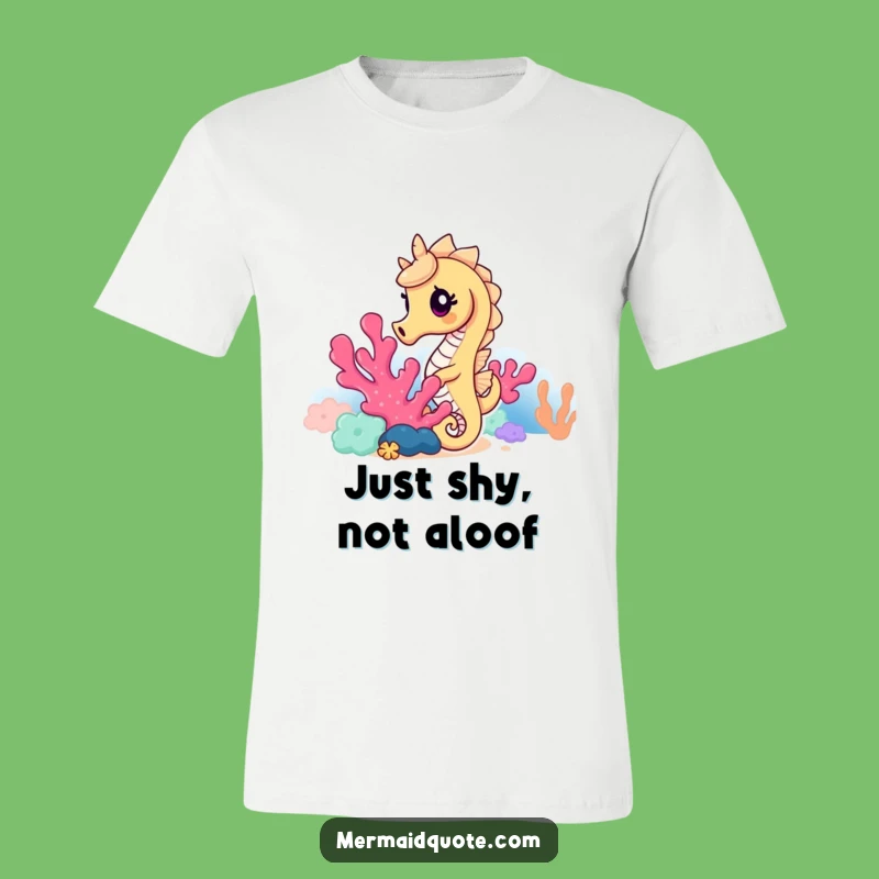 Funny Seahorse Coral Peek T-Shirt: Embrace Humor with This Ocean Encounter Tee
