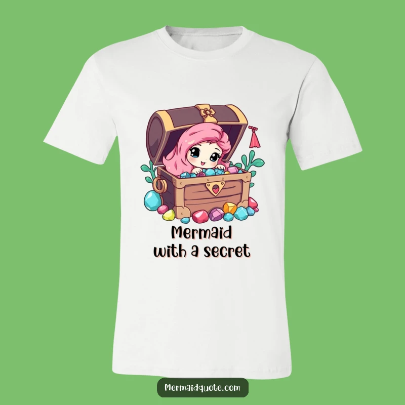 Funny Curious Mermaid T-Shirt: Peek at Treasure, a Magical Funny Gift!
