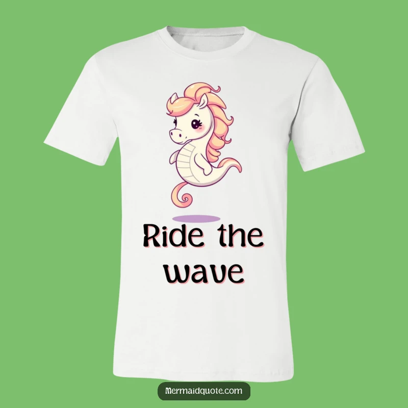 Funny Seahorse Gallop Tee: Swirling Mane T-Shirt for Ocean Lovers