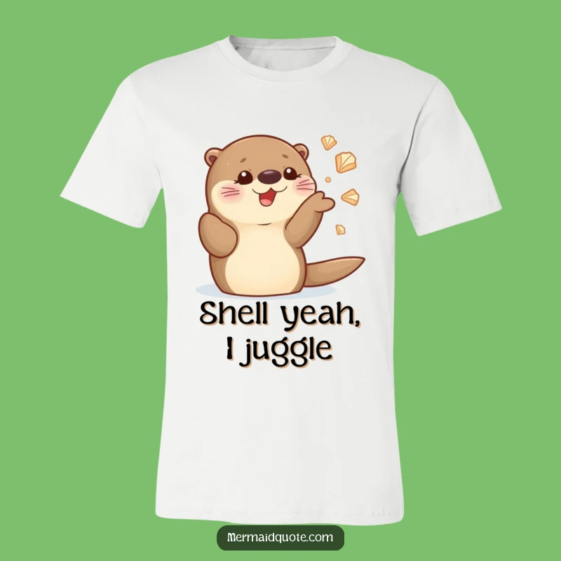 Funny Sea Otter Juggling Seashells T-Shirt: Hilarious and Cute Otter Apparel Gift