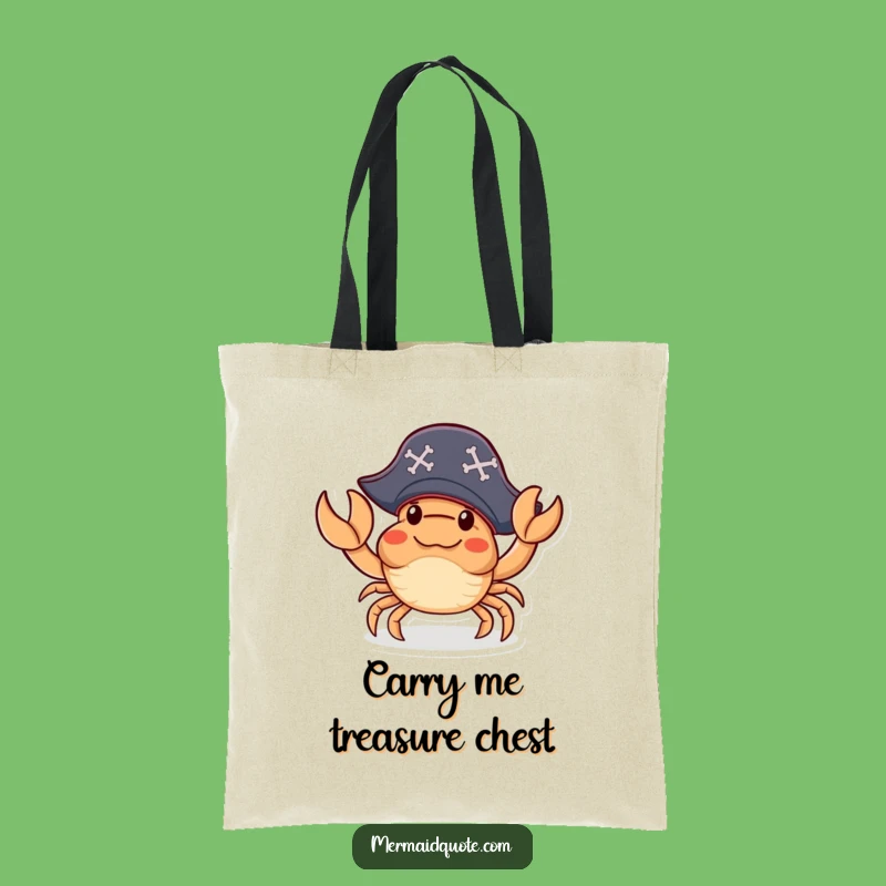 Funny Crab Pirate Tote Bag: Carry Your Treasures With Humorous Flair!